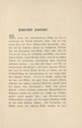 Hochverehrte Anwesende!
