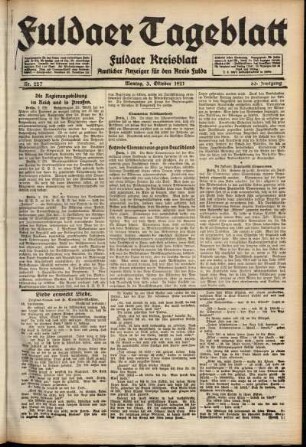 Ausgabe vom Montag, den 03. Oktober 1921.