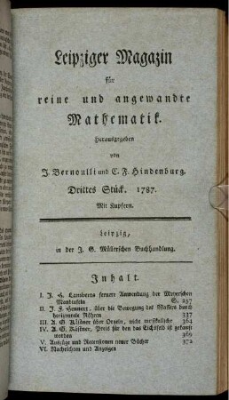 Drittes Stück. 1787.