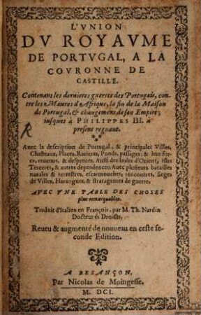 L' Union du Royaume de Portugal à la couronne de Castille