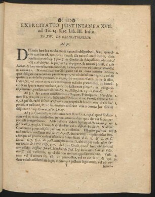 Exercitatio Iustinianea XVII. ad Tit. 14. & 15. Lib. III. Instit.