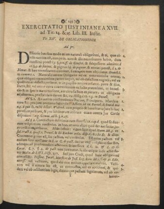 Exercitatio Iustinianea XVII. ad Tit. 14. & 15. Lib. III. Instit.