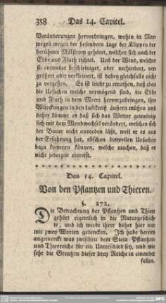 Das 14. Capitel. Von den Pflantzen und Thieren