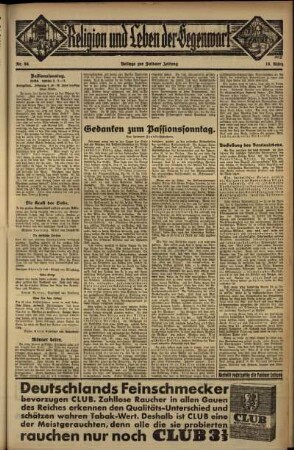 Dritte Ausgabe vom Sonntag, den 18. März 1934.