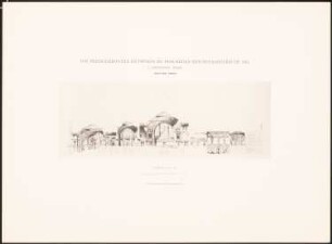 Reichstag, Berlin Zweiter Wettbewerb: Schnitt A B (aus: Die preisgekrönten Entwürfe zu dem neuen Reichstagsgebäude, Berlin 1882)