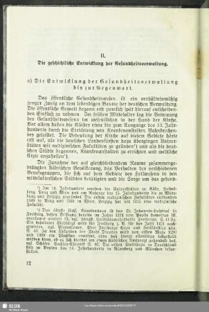 II. Die geschichtliche Entwicklung der Gesundheitsverwaltung