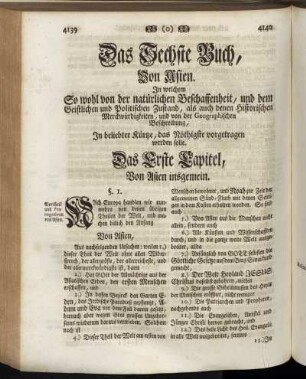 Das Erste Capitel, von Asien insgemein.