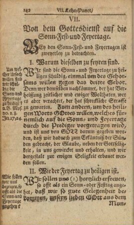 VII. Von dem Gottesdienst auf die Sonn- Fest- und Feyertage
