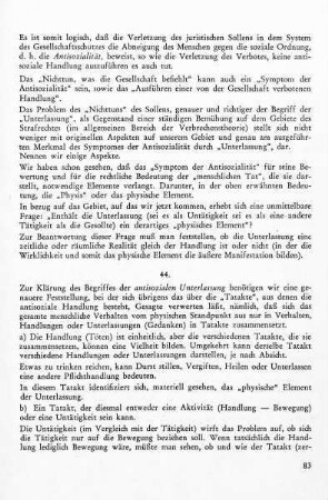 44. Das physische Element der antisozialen Unterlassung