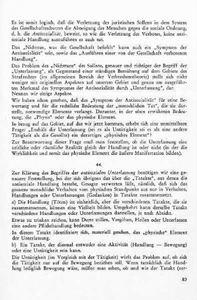 44. Das physische Element der antisozialen Unterlassung