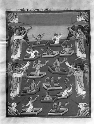 Perikopenbuch Kaiser Heinrichs II. für den Bamberger Dom — Auferstehung der Toten, Folio 201verso