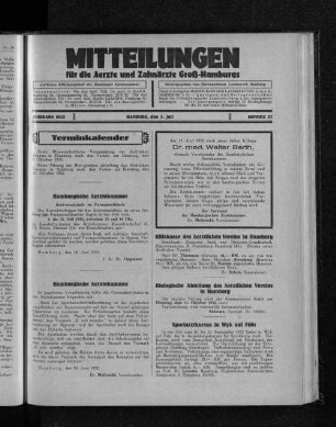 Jahrgang 1932, Hamburg, den 3. Juli, Nummer 27