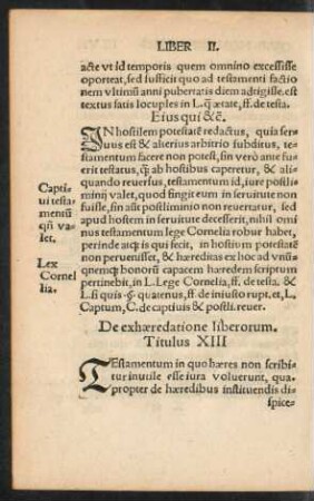 De exhaeredatione liberorum. Titulus XIII