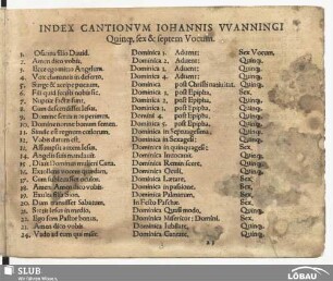 Index cantionum