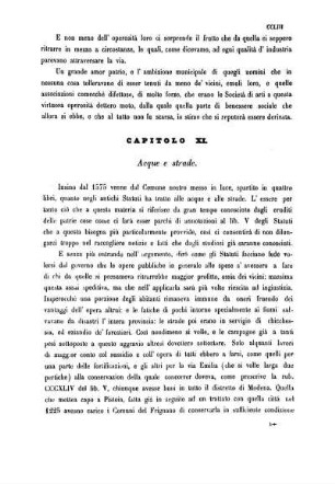 Capitolo XI. Acque e strade.