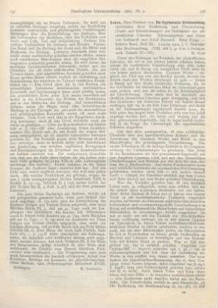 138-139 [Rezension] Soden, Hans Freiherr von, Die Cyprianische Briefsammlung