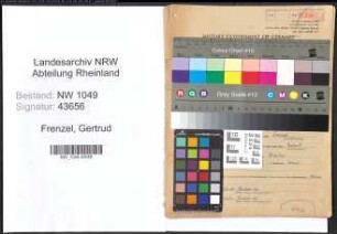 Entnazifizierung Gertrud Frenzel , geb. 06.06.1894 (Fuersorgerin)