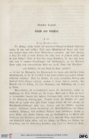 Sechstes Capitel: Künste und Künstler