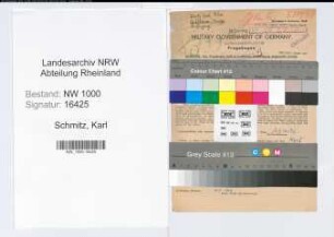 Entnazifizierung Karl Schmitz, geb. 03.04.1898 (Lehrer)