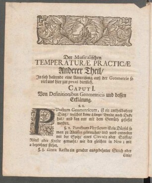 Caput. I. Von Definitionibus Geometricis und dessen Erklärung
