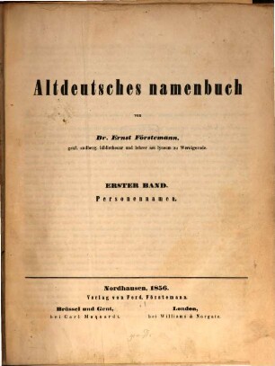 Altdeutsches namenbuch. 1, Personennamen