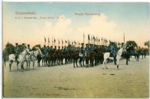 Großenhain. Parade Aufstellung - Husaren-Regiment Nr. 18
