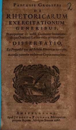 De rhetoricarum exercitationum generibus dissertatio