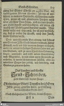 Das Hundert und fünffte Send-Schreiben