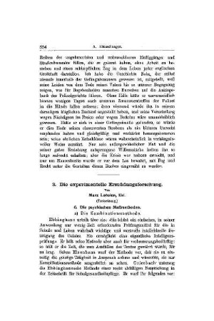 Die experimentelle Ermüdungsforschung : (Fortsetzung)
