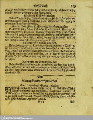 Von allerley Backwerck zumachen