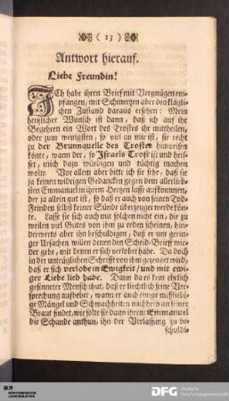 Antwort hierauf.