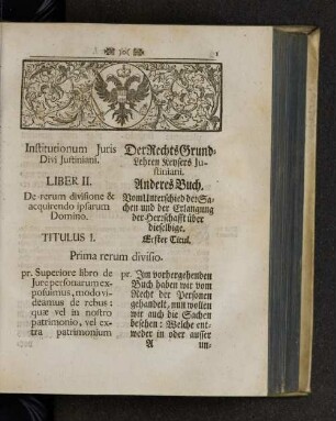 Tit. I. Prima rerum divisio.