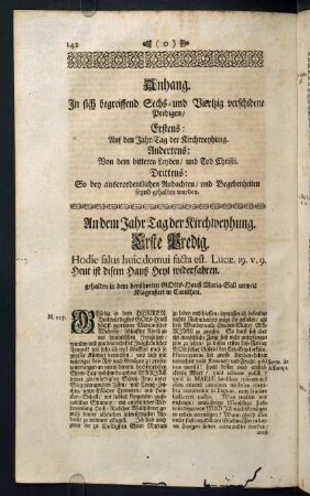 142-151, Erste Predig. Anderte Predig.