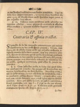 Cap. IV. Contraria & affinia tractat.