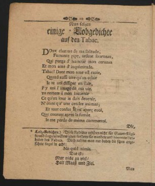 Nun folgen einige Lobgedichte auf den Tabac