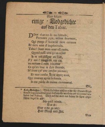 Nun folgen einige Lobgedichte auf den Tabac