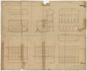 Zwischenbau 3, Grundrisse und Schnitte