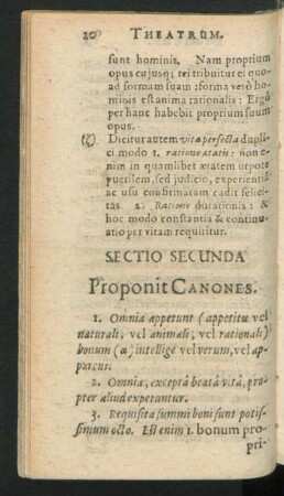 Sectio Secunda. Proponit Canones.