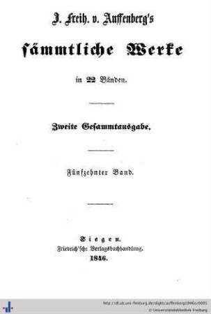 Der Renegat von Granada: J. Freih. v. Auffenberg's sämmtliche Werke: in 22 Bänden