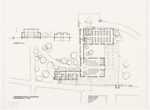 Friedenskapelle, Gütersloh: Erdgeschoss, Schnitt A - A 1:200