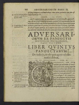 Liber quintus Pandectarum. De iudiciis, & ubi quis agere vel conveniri debeat.