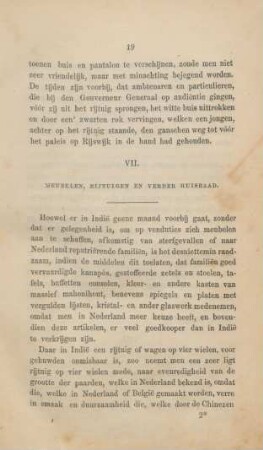 VII. Meubelen, rijtuigen en verder huisraad
