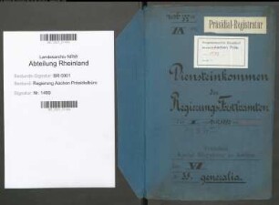 Das Diensteinkommen für die Regierungs-Forstbeamten. Generalia. Bd. 1