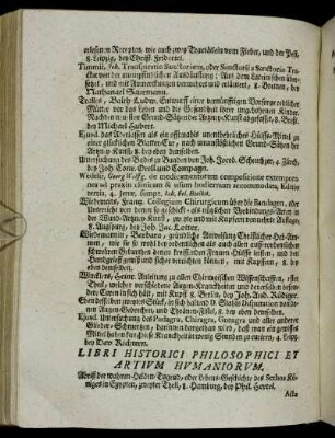 Libri Historici Philosophici Et Artium Humaniorum.