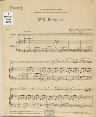 Six morceaux caractéristiques : op. 30, No. 2. Berceuse