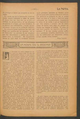 La moral del Sr. Irigoyen