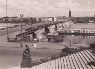 Dresden. Blick vom Ständehaus über die Augustusbrücke zur Neustadt