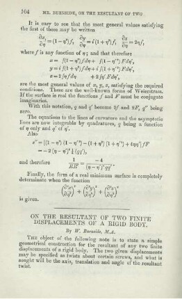 ON THE RESULTANT OF TWO FINITE DISPLACEMENTS OF A RIGID BODY.