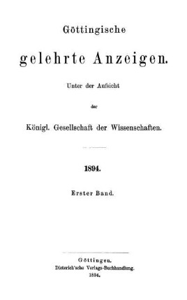 1894,1: Göttingische gelehrte Anzeigen
