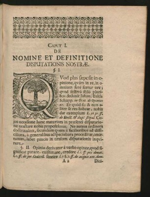 Caput I. Nomine Et Definitione Disputationis Nostrae.